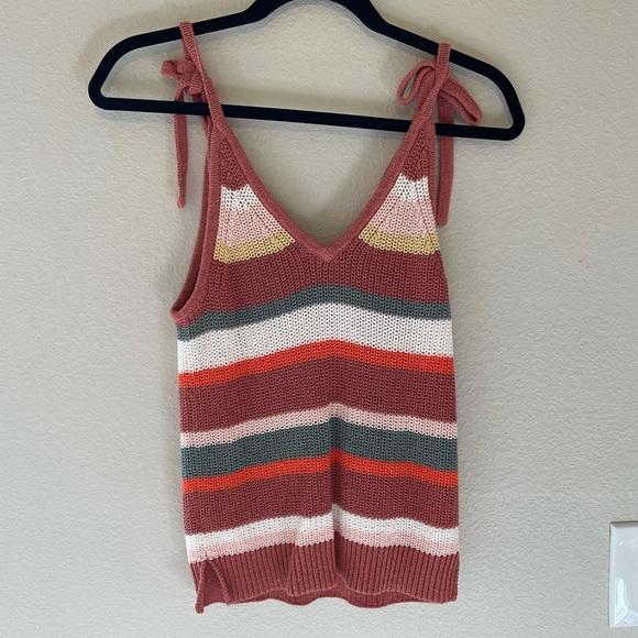 Madewell Striped Grandfield Tie-Strap Sweater Tank - Picture 5 of 8